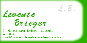 levente brieger business card